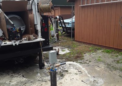 water pouring out of new well